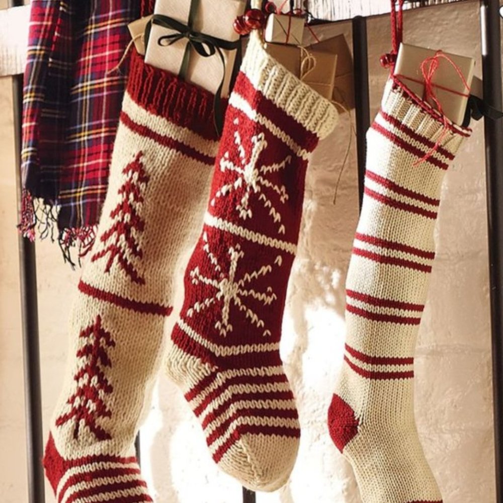 Pottery Barn Snowflake Knit Stocking